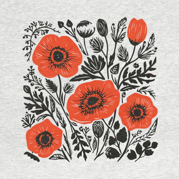 Lino Cut Flowers by n23tees